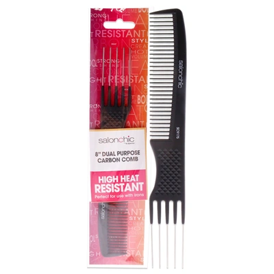 Salonchic Dual Purpose Carbon Comb High Heat Resistant 8 By  For Unisex - 1 Pc Comb In Multi