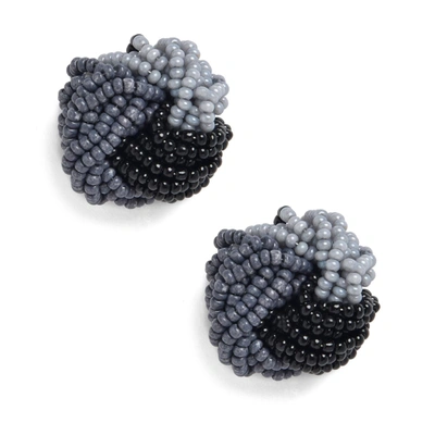 Sohi Stylish Bead Studs In Black