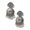 Sohi Silver Plated Designer Geometric Dangle Earings In Silver