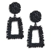 Sohi Black Raffia Designer Earrings In Black