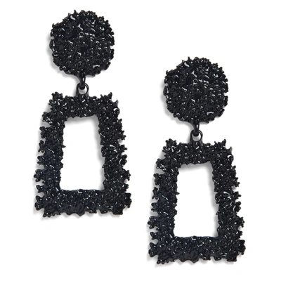 Sohi Black Raffia Designer Earrings