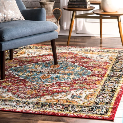 Nuloom Indoor/outdoor Transitional Medallion Muriel Area Rug