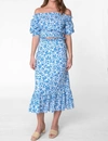 OLIVIA JAMES THE LABEL MAE SKIRT IN FLORAL BLUEBERRY