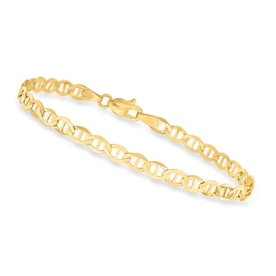 Canaria Fine Jewelry Canaria 4mm 10kt Yellow Gold Mariner-link Bracelet In White