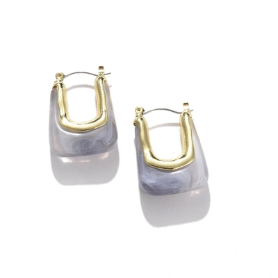 Sohi Grey Contemporary Studs Earrings In Silver