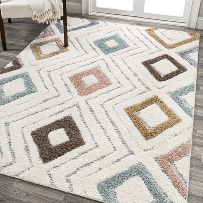 Jonathan Y Amira Diamond Tribal High-low Multi/cream Area Rug