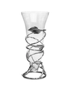 Classic Touch Decor Glass Vase With Removable Silver Leaf Base