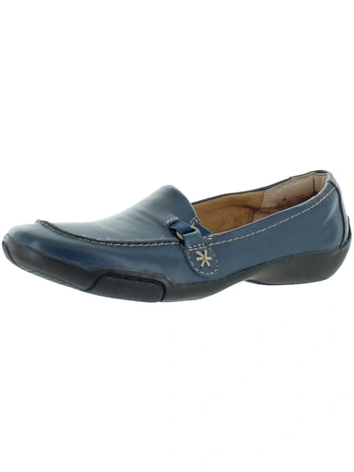 Array Addie Womens Leather Slip On Loafers In Blue