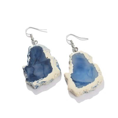 Sohi Blue Contemporary Studs Earrings