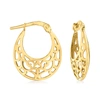 Ross-simons Italian 14kt Yellow Gold Filigree Hoop Earrings In Gold