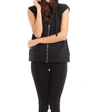 FRENCH KYSS HOODED VEST IN BLACK