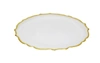 Classic Touch Decor Alabaster White Dinner Plates With Gold Trim, Set Of 4