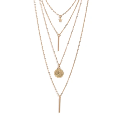 Sohi Pack Of 4 Sleekish Designer Chain In Gold