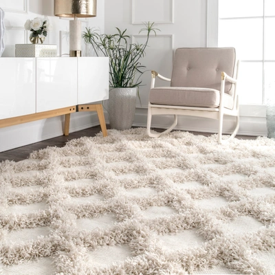 Nuloom Francene Diamond Trellis Shaggy Area Rug