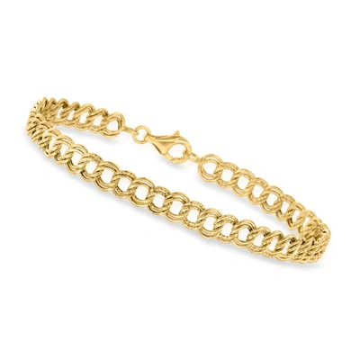 Canaria Fine Jewelry Canaria 6mm 10kt Yellow Gold Curb-link Bracelet In White