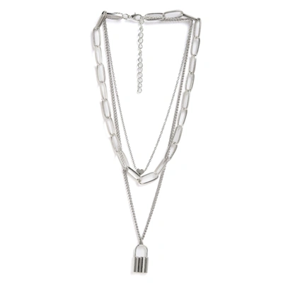 Sohi Pack Of 3 Silver Plated Trendy Zirconia Chain