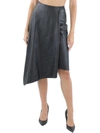Alice And Olivia Siobhan Vegan Leather Knee-length Wrap Skirt In Grey