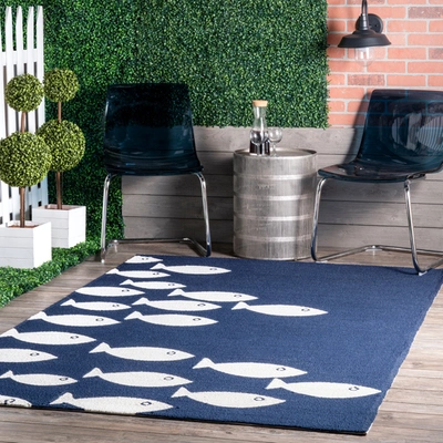 Nuloom Vivienne Hand Hooked Indoor/outdoor Area Rug In Blue
