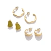 SOHI GOLD-TONED CONTEMPORARY STUDS EARRINGS