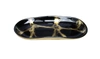 CLASSIC TOUCH DECOR BLACK AND GOLD MARBLEIZED OVAL DISH
