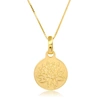 Max + Stone 14k Yellow Gold Over Sterling Silver Lotus Pendant Necklace, 18 Inch Chain In Beige