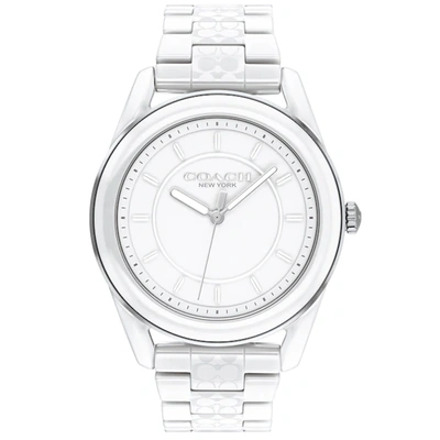 Coach Women's Preston White Dial Watch In Silver