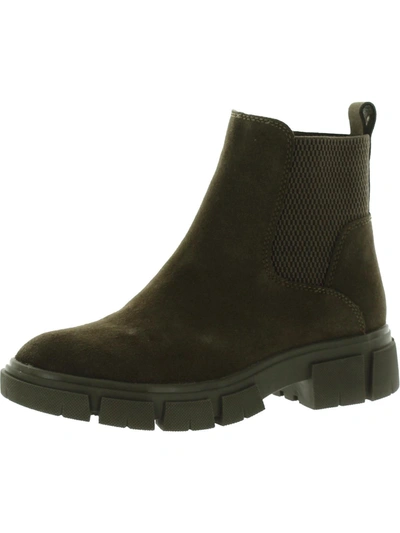 Blondo Posey Womens Cow Suede Zipper Chelsea Boots In Green