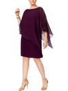 X By Xscape Plus Womens Beaded Knee-length Cocktail And Party Dress In Pink