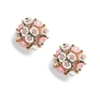 Sohi Floral Designed Earrings In Pink