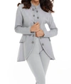 FRENCH KYSS AMINA LONG BUTTON JACKET IN LIGHT GRAY