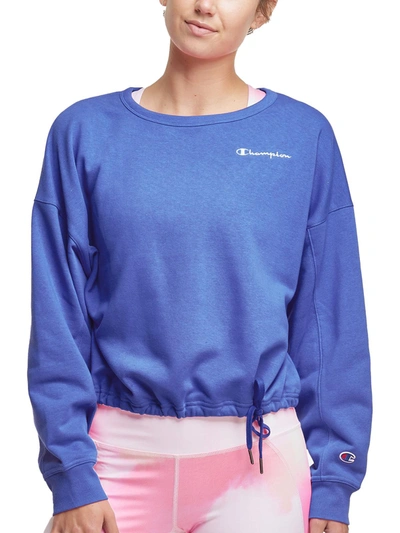 Champion Campus Womens French Terry Logo Sweatshirt In Blue