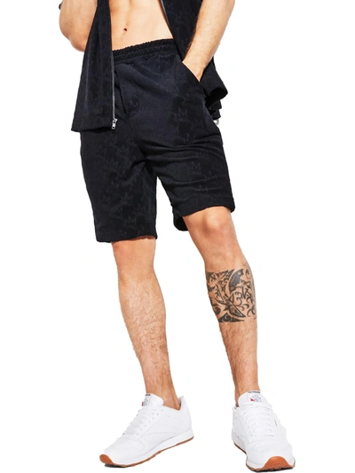Royalty By Maluma Mens Terry Relaxed Fit Casual Shorts In Black