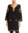 JOHNNY WAS SABAH PEASANT SWING TUNIC IN BLACK