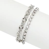 Sohi Multi Color Silver Plated Party Designer Stone Bracelet For Women's In Silver