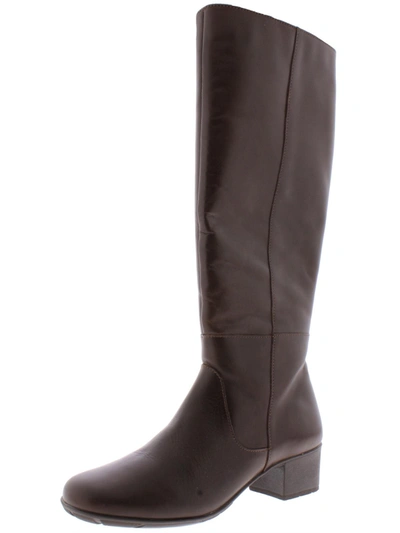 Elites By Walking Cradles Mix Womens Leather Tall Knee-high Boots In Brown