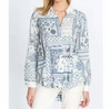 Johnny Was Vanya Schiffli Oversized Shirt In Wht In Multi