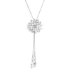 Sohi Floral-crystal Negligee Necklace In Silver