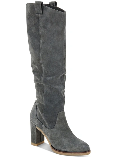 Dolce Vita Sarie Womens Suede Tall Knee-high Boots In Grey