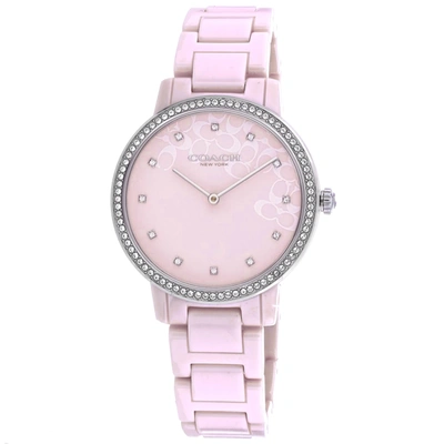 Coach Women's Pink Dial Watch In Silver