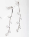 Lovisa Cubic Zirconia Floral String Earrings In Silver