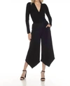 One Essence Carni Cropped Wrap Top/jacket In Black In Black