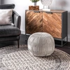 Nuloom Berlin Casual Knitted Filled Ottoman Pouf