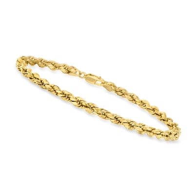 Canaria Fine Jewelry Canaria Men's 4mm 10kt Yellow Gold Rope Chain Bracelet In White