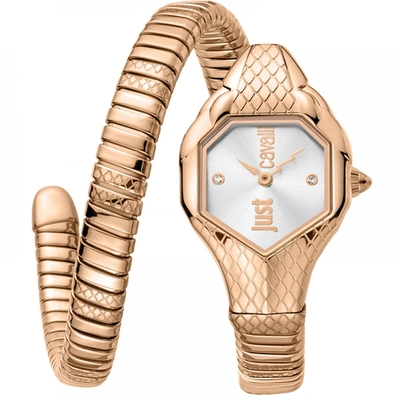 Just Cavalli Women's Serpente Silver Dial Watch In Gold