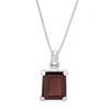 Max + Stone Sterling Silver 8x10 Emerald Cut Gemstone Pendant In Brown