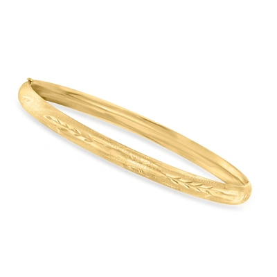 Canaria Fine Jewelry Canaria 10kt Yellow Gold Leaf-pattern Bangle Bracelet