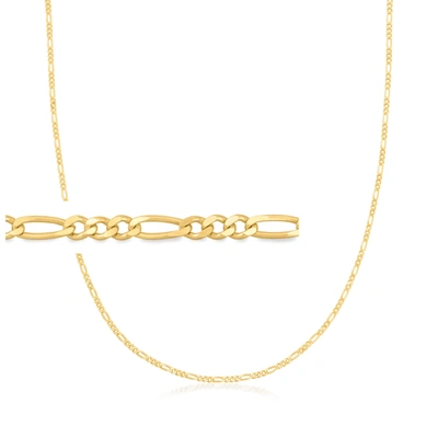 Rs Pure Ross-simons 1.9mm 14kt Yellow Gold Figaro-link Necklace In White