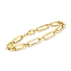 Ross-simons Italian 18kt Yellow Gold Paper Clip Link Bracelet With Lobster Clasp In White