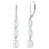 Max + Stone Gemstone Oval Shape Dangle Earrings In 925 Sterling Silver (1.5") In White
