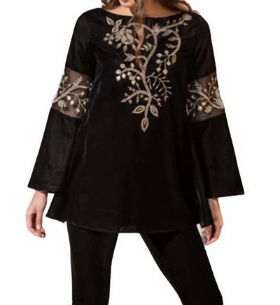Roja Collection Tree Of Life Tunic In Black
